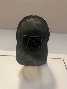 Free Fly Apparel Camo Trucker Hat - Olive Green